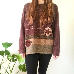 Vintage Allison Daley Flower Cottage Sweater
